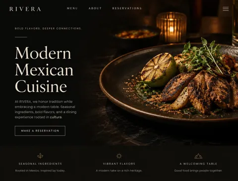 Concept restaurant website preview